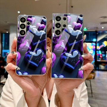 Suitable for Samsung s25/24ultra phone case, protective cover, electroplated glass case, lens all in