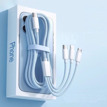 One to three mobile phone charging cable is suitable for all phones with 100W fast charging