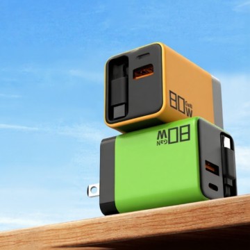 80W Gallium Nitride Charger with Data Cable Huawei Apple