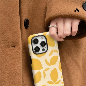 Lemon colored Apple phone case